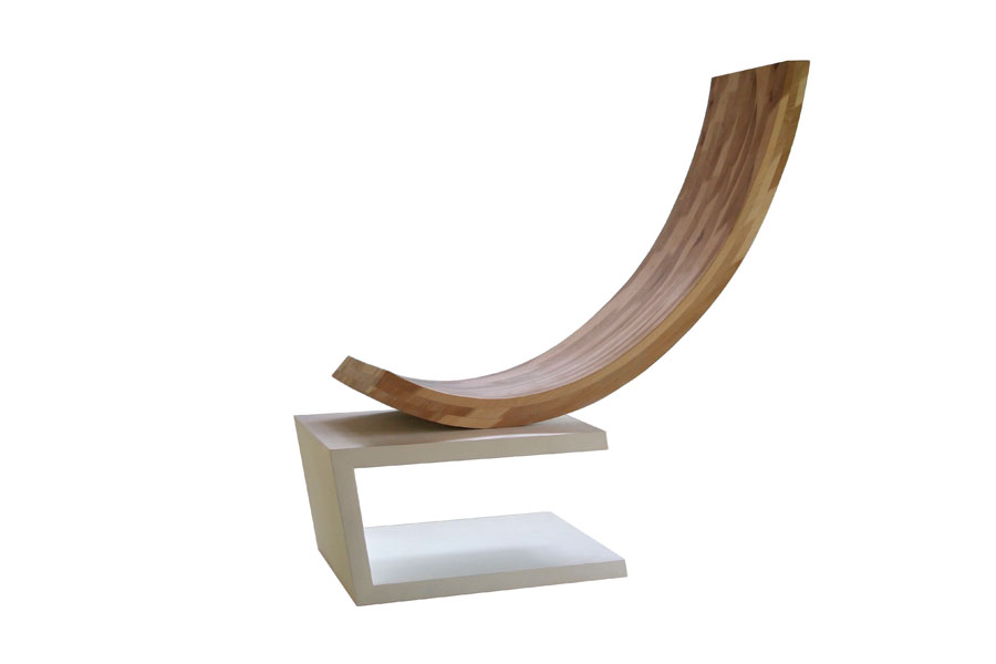 Prasto, Sculpture-chair©, 2012; Wood, lead, iron, car paint, 210x60x190 cm