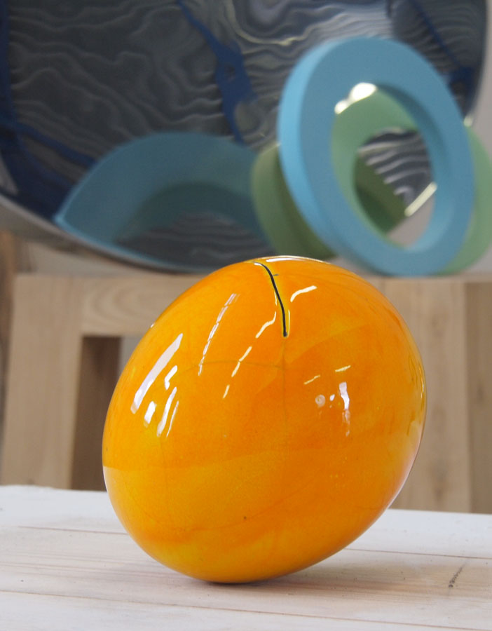 Prasto, Yellow  egg©, 2013; Glazed ceramic, lead, 25x18 cm