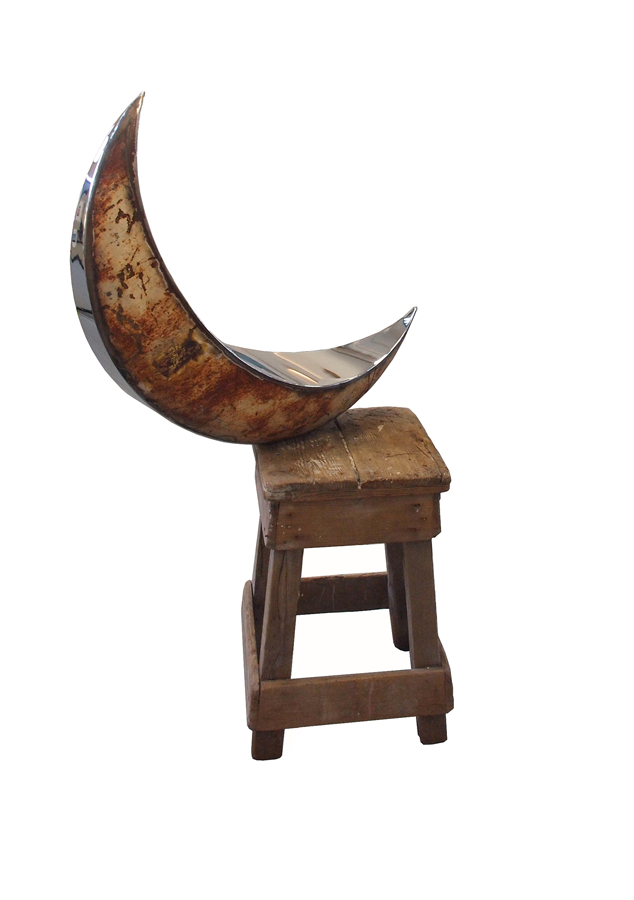 Prasto, Buonanotte©, 2010, Rusted iron,  polished stainless steel, lead, 75x50x30 cm