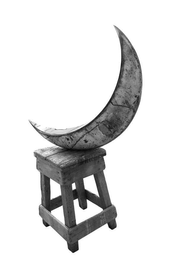 Prasto, Buonanotte©, 2010, Rusted iron,  polished stainless steel, lead, 75x50x30 cm